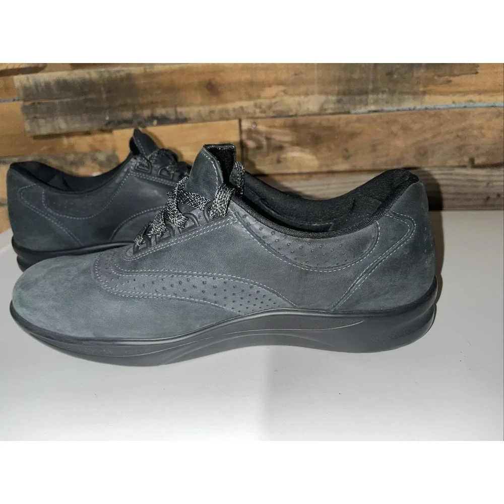 SAS Walk Easy Nero Black Nubuck Suede Walking Shoes - Womens Size US 9.5 M